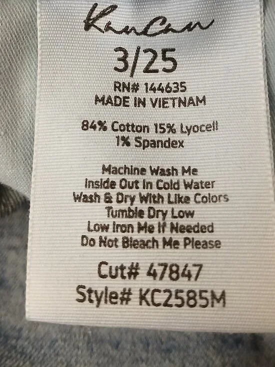 Kancan Jeans 3 25 Cecilia High Rise Slim Barrel Distressed Blue Denim Stretch - Picture 8 of 8